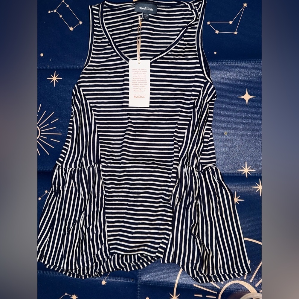 ModCloth high low striped tank XXS